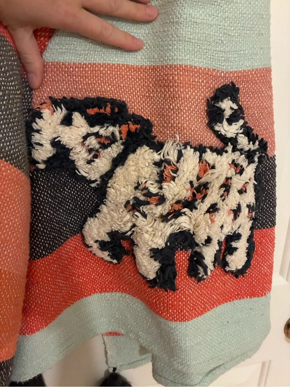 Anthropologie Richmond Throw Blanket - Coral, Mint & Navy